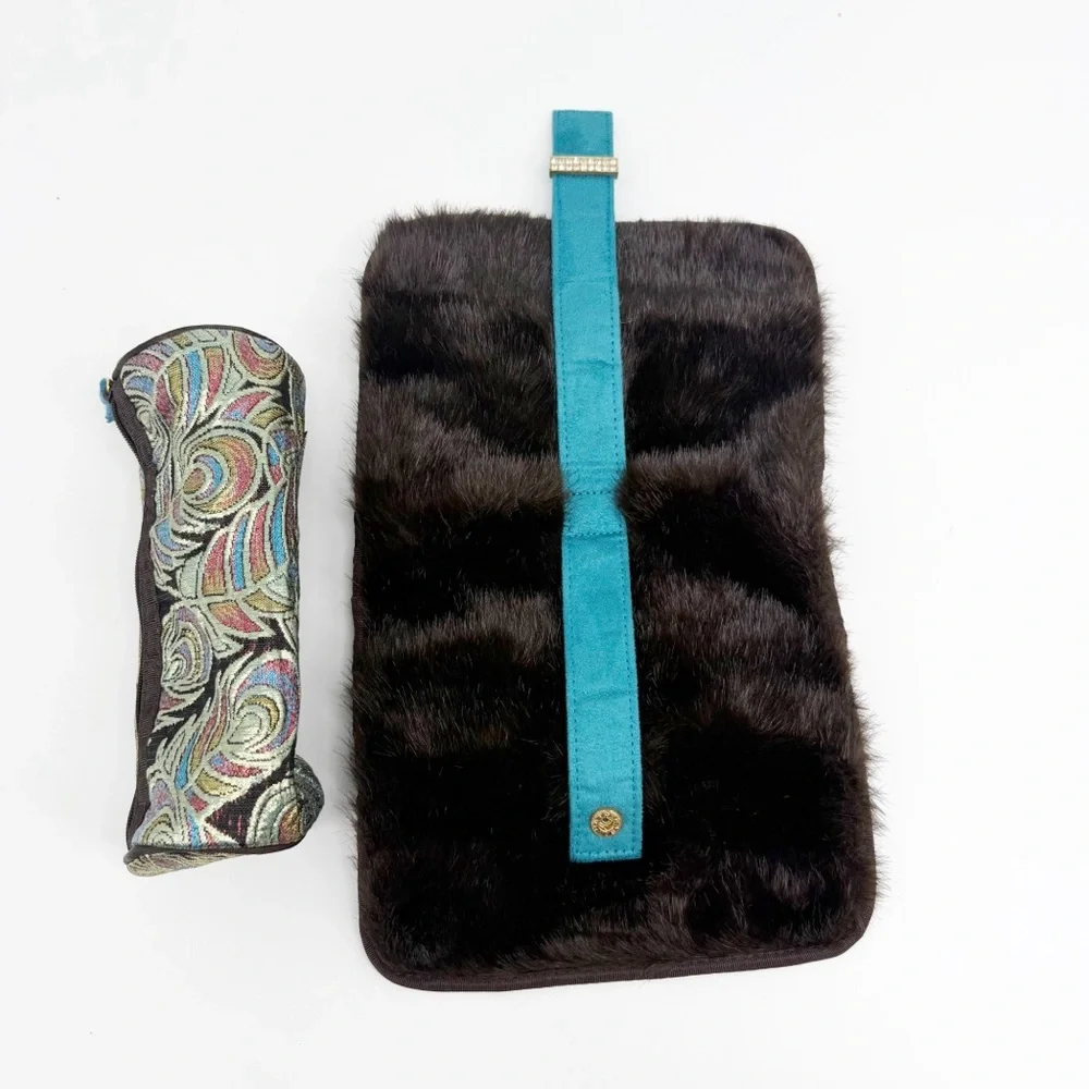Stephanie Johnson Faux Fur Cosmetic Bag With Detachable Bags